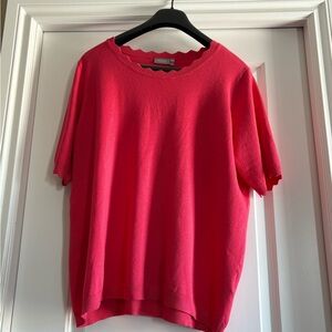 Women's Coral Scalloped Edge Top